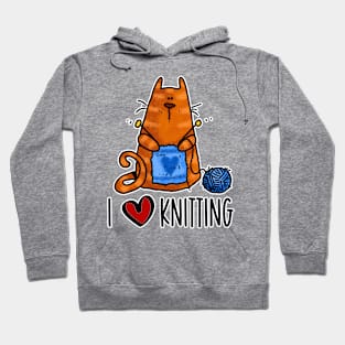 I Love Knitting (Ginger Kitty) Hoodie